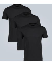 Prada Packung mit 3 T-Shirt aus Jersey - Schwarz