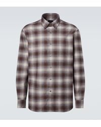 Brioni - Checked Cotton Flannel Shirt - Lyst