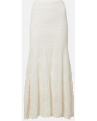 Self-Portrait - Pointelle Midi Skirt - Lyst