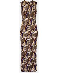 Etro - Paisley Semi-Sheer Midi Dress - Lyst