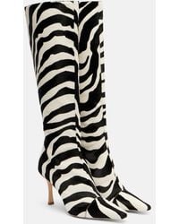 Jimmy Choo - X Conner Ives Gloria 85 Pony Hair Zebra Knee-High Boots - Lyst