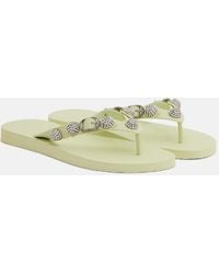 Balenciaga - Cagole Embellished Thong Sandals - Lyst