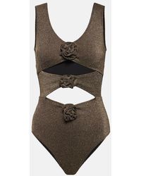 Alexandra Miro - Beth Floral-Applique Swimsuit - Lyst
