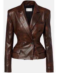 Magda Butrym - Peplum Leather Jacket - Lyst