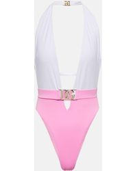 Dolce & Gabbana - Halterneck Swimsuit - Lyst