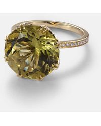 Ileana Makri - 18Kt Ring With Topaz And Diamonds - Lyst