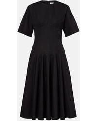 McQueen - Cotton Poplin Midi Dress - Lyst