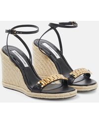 Victoria Beckham - 120 Leather Wedge Mules - Lyst