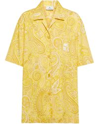 Etro Hemd aus Baumwollpopeline - Gelb