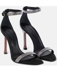AMINA MUADDI - Kim Crystal-embellished Suede Sandals - Lyst