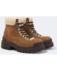 Balenciaga - Combat Strike Suede Lace-Up Boots - Lyst