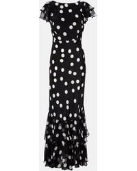 RIXO London - Ordinia Silk-Satin Midi Dress - Lyst