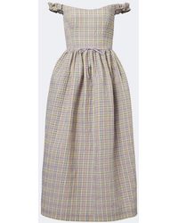 Markarian - Ginger Off-Shoulder Seersucker Bustier Dress - Lyst
