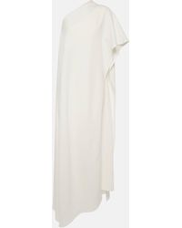 Valentino - Caped Asymmetric Silk Midi Dress - Lyst
