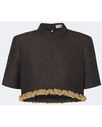 Jonathan Simkhai - Jalen Embellished Jacquard Crop Top - Lyst