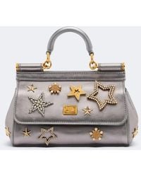 Dolce & Gabbana - Sicily Small Embellished Leather Top-Handle Bag - Lyst