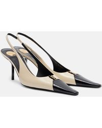 Saint Laurent - Babylone Breteuil Leather Slingback Pumps - Lyst