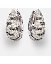 Yvonne Léon - Zebre 18Kt Hoop Earrings With Diamonds - Lyst