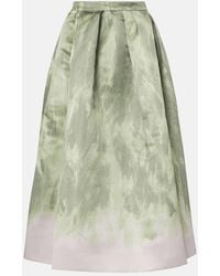 Dries Van Noten - Satin Midi Skirt - Lyst