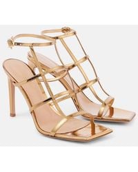 Gianvito Rossi - Mondry Metallic Leather Sandals - Lyst