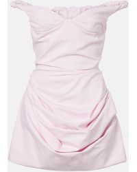Magda Butrym - Gathered Off-Shoulder Denim Minidress - Lyst