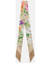 Gucci - Gg Floral Silk Jacquard Scarf - Lyst