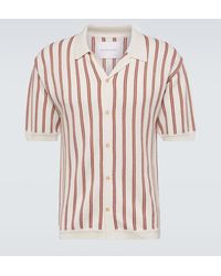King & Tuckfield - Camicia bowling in lana a righe - Lyst