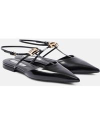 Victoria Beckham - B Buckle Leather Slingback Flats - Lyst