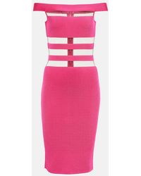 Balmain - Off-Shoulder Mesh-Paneled Minidress - Lyst