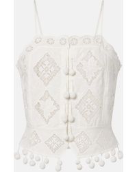 Isabel Marant - Nellsy Cotton And Linen Crop Top - Lyst