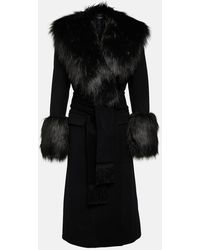 Dolce & Gabbana - Faux Fur-trimmed Wool And Cashmere Coat - Lyst