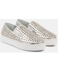 Christian Louboutin - Leather Slip-On Sneaker - Lyst