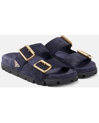 Prada - Mules En Daim - Lyst