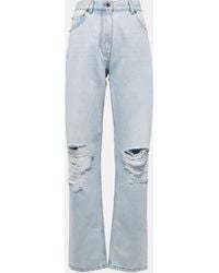 The Row - Burty Mid-rise Distressed Straight Jeans - Lyst