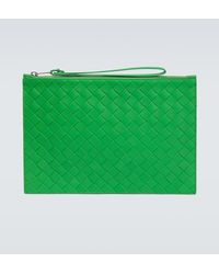 Bottega Veneta - Etui Mit Riemen Intrecciato Large Aus Leder - Lyst
