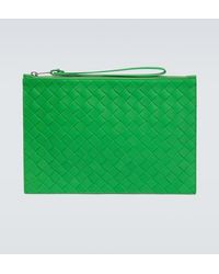 Bottega Veneta - Intrecciato Large Leather Pouch - Lyst