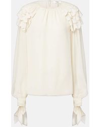 Chloé - Blusa De Seda Con Volantes - Lyst