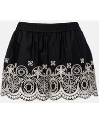 La DoubleJ - Pull-Up Embroidered Cotton Shorts - Lyst