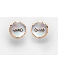 Pomellato - Pom Pom Dot 18Kt Rose Earrings With Mother Of Pearl And Diamonds - Lyst
