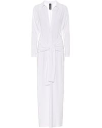 Norma Kamali Maxikleid Ty Front NK aus Jersey - Weiß