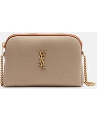 Saint Laurent - Gaby Leather-Trimmed Canvas Camera Bag - Lyst