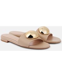 Gianvito Rossi - Embellished Leather Slides - Lyst