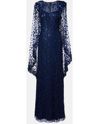Jenny Packham - Caped Embellished Gown - Lyst