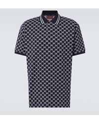 Gucci - Gg Jacquard Cotton Piquet Polo Shirt - Lyst