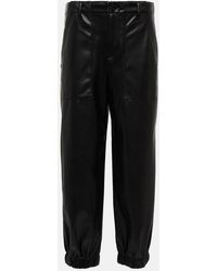 Velvet - Mid-rise Tapered Faux Leather Pants - Lyst