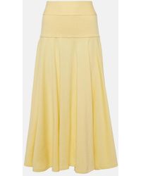 Plan C - Pleated Knit Midi Skirt - Lyst