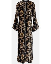 Johanna Ortiz - Embroidered Velvet Maxi Dress - Lyst