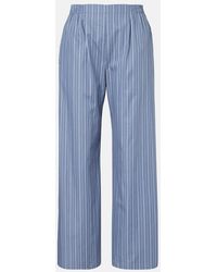 Leset - Yoshi Cotton-Blend Twill Wide-Leg Pants - Lyst