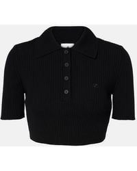 Courreges - Polo Cropped De Punto Acanalado - Lyst