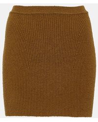Wardrobe NYC - Ribbed-Knit Cotton-Blend Miniskirt - Lyst